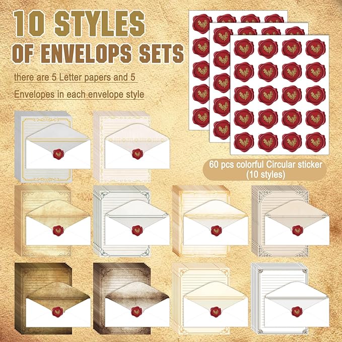 TaoBary 160 Pcs Stationery Paper Set 50 Double Sided Stationery Papers - Image 4
