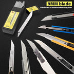 Gomake 100pcs Knife Replacement Blades, 30 Degree Carbon Steel 9mm Snap Off - Image 3