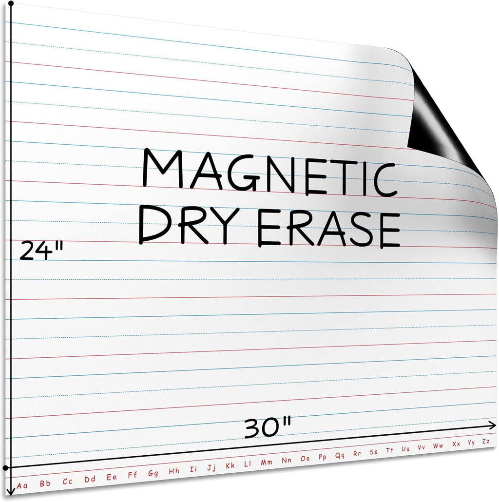 SCRIBBLEDO 30”x24” Large Magnetic Notebook Paper For Classroom Elementary Classroom Must Haves for Teachers Elementary Giant Dry Erase Magnetic Lined Paper for Whiteboard Third Fifth Grade Handwriting