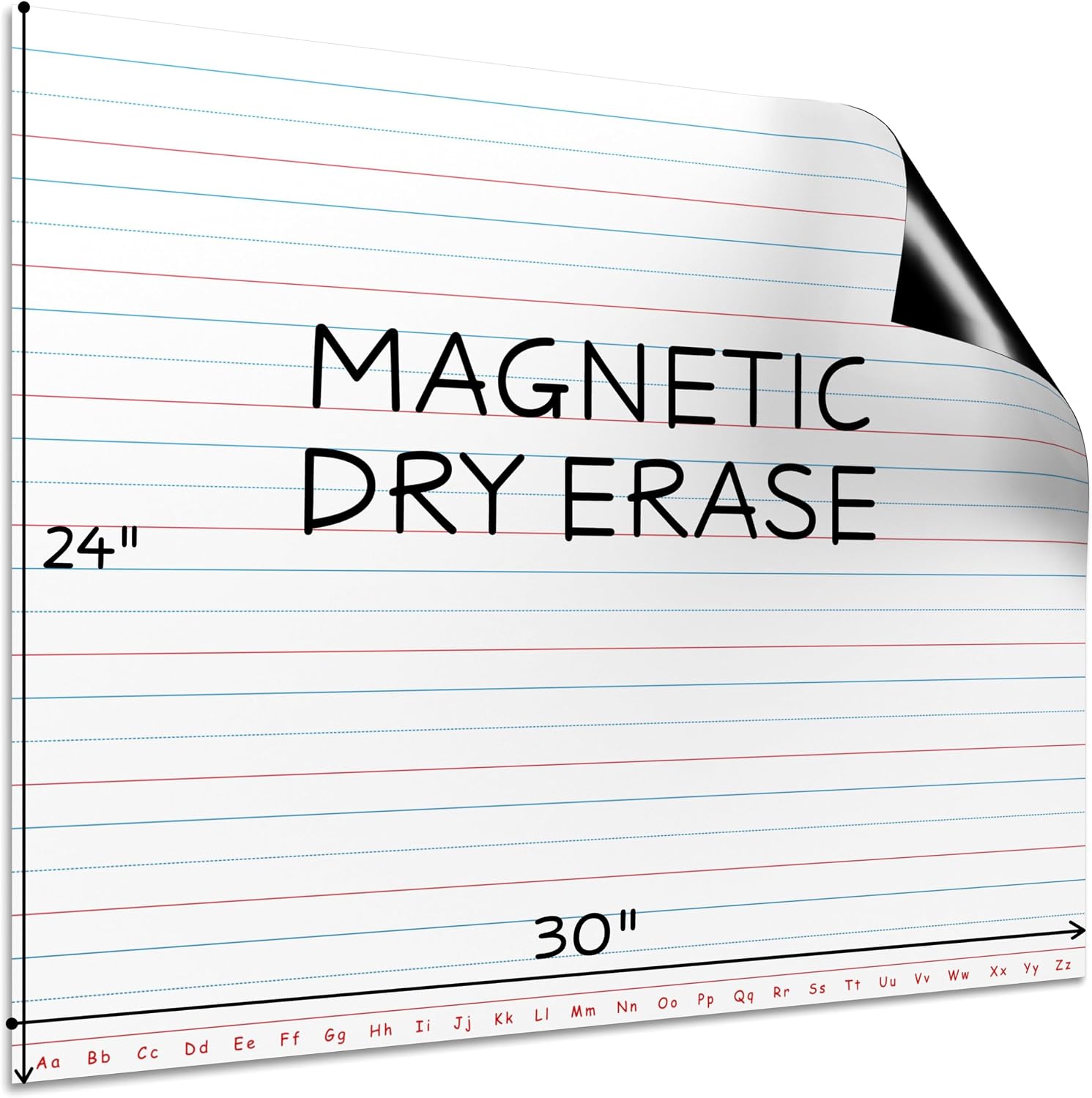 SCRIBBLEDO 30”x24” Large Magnetic Notebook Paper For Classroom Elementary Classroom Must Haves for Teachers Elementary Giant Dry Erase Magnetic Lined Paper for Whiteboard Third Fifth Grade Handwriting