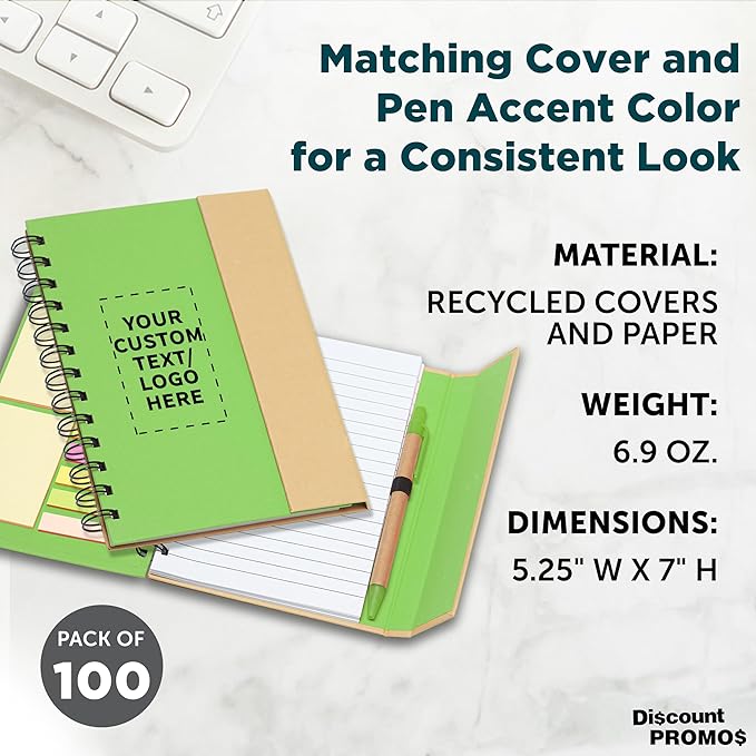 DISCOUNT PROMOS Custom Eco Friendly Spiral Notebooks - Image 4