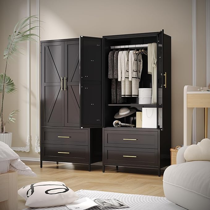 SUPEER Metal Wardrobe Cabinet - Image 6