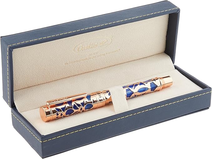 Conklin Endura Deco Crest Fountain Pen in Blue, Stub Nib, Premium Writing - Image 5