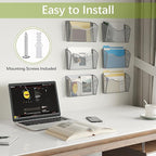 EasyPAG 6 Single Pocket Wall File Organizer, Mesh Hanging File Folder Organizer - Image 5