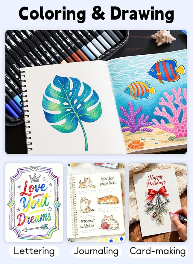AEDAGA 100 Colors Numbered Dual Tip Brush Pens - Image 5