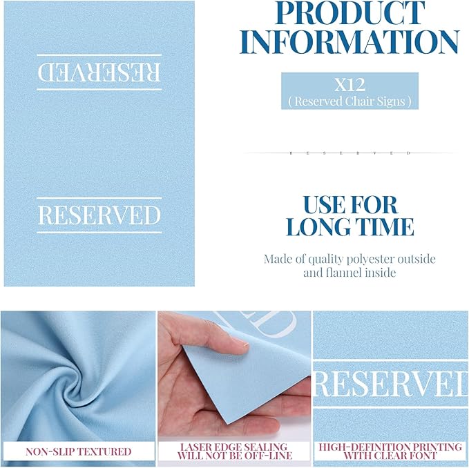 Buryeah 12 Pcs Reserved Seating Signs - Image 2