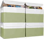 Bagnizer Large 22 Quart Linen Fabric Foldable Storage Bin Cube Organizer Basket by Bagnizer