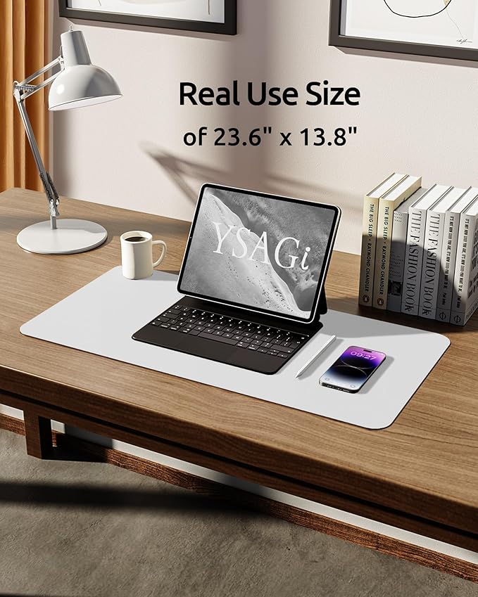 YSAGi Leather Desk Protector, Office Mat, Large Mouse Mat, Non-Slip PU Leather - Image 5