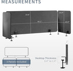 VIVO Clamp-on Privacy Panels 60 x 24 inch, 24 x 24 inch, Sound Absorbing - Image 3