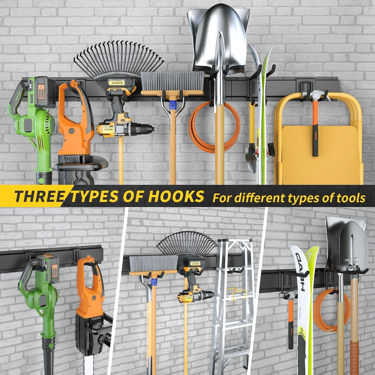 uup 48" garage tool organizer wall mount, 440lbs, package contents
