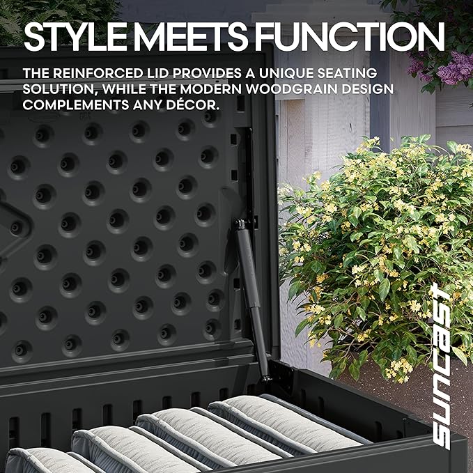 Suncast 80-Gal. Waterproof Resin Large Outdoor Patio Deck Box - Image 7