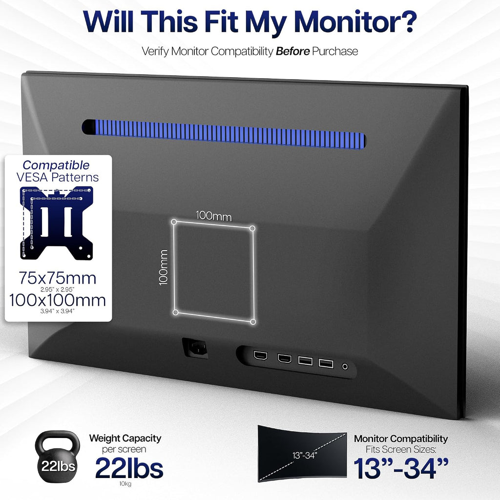vivo dual monitor desk stand free-standing lcd mount, package contents