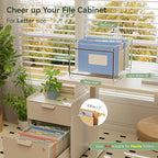 Wheat Straw Expanding Hanging File Folders, File Organizer, 1.2" Accordion - Image 2