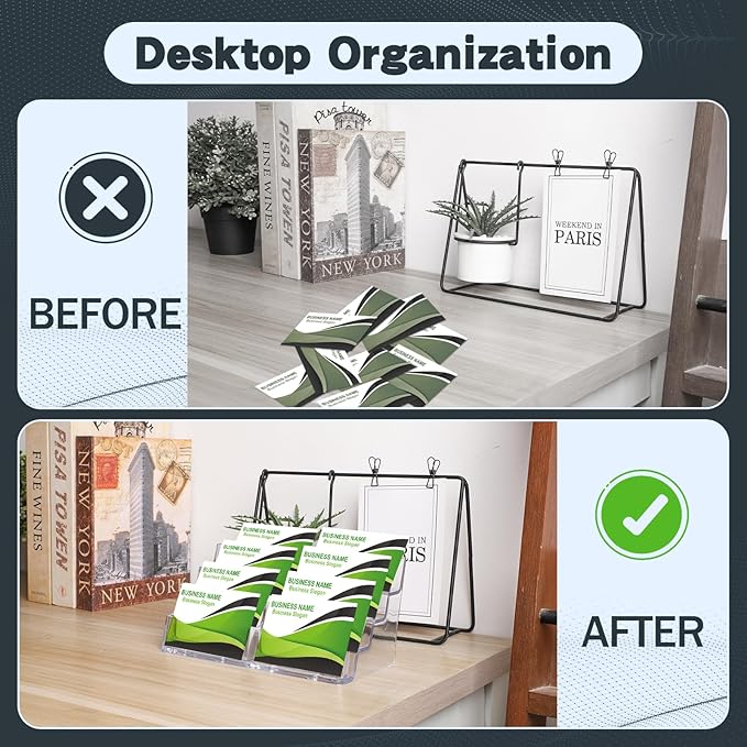 Acrylic Business Card Holder for Desk, 4-Tier Clear Plastic Display Stand - Image 7