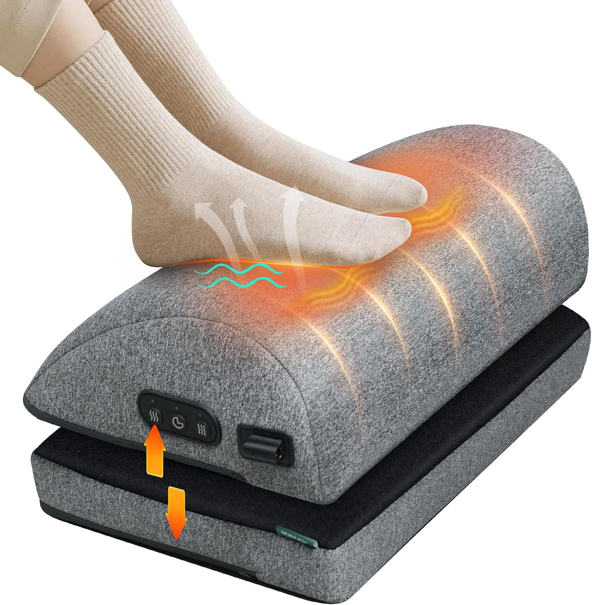 Snailax Heated Foot Rest Under Desk, Adjustable Height Foot Stool
