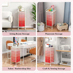 Giantex 10-Drawer Storage Cart w/Universal Wheel, Rolling Cart w/Handle - Image 7