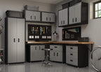 floating garage storage cabinet - heavy-duty wall mount on a desk or shelf