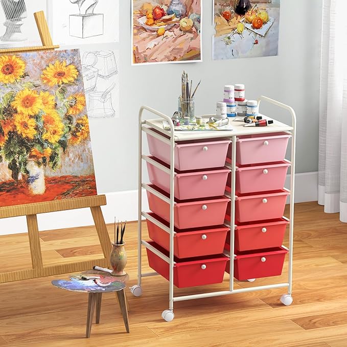 GLACER 10 Drawer Rolling Cart, Storage Cart - Image 9