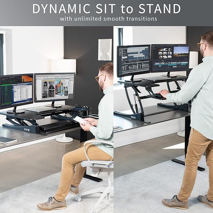 VIVO 36 inch Height Adjustable Stand Up Desk Converter, V Series, Quick Sit to - Image 3