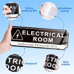 Electrical Room Door Sign for Business，Self-Adhesive Durable Modern Electrical - Image 4