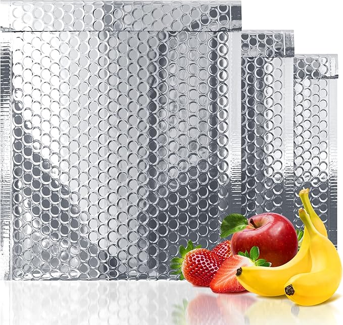 Amiff Silver Thermal Bubble Mailer, 11 x 15 Inches. 10 Pack Metallic Bubble by AMIFF
