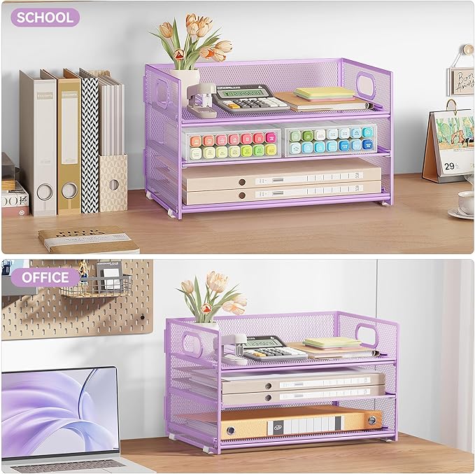 Subekyu 3 Tier Letter Tray Paper Organizer - Image 7