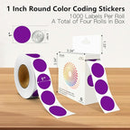 Purple 1 Inch Round Color Coding Labels - Image 2