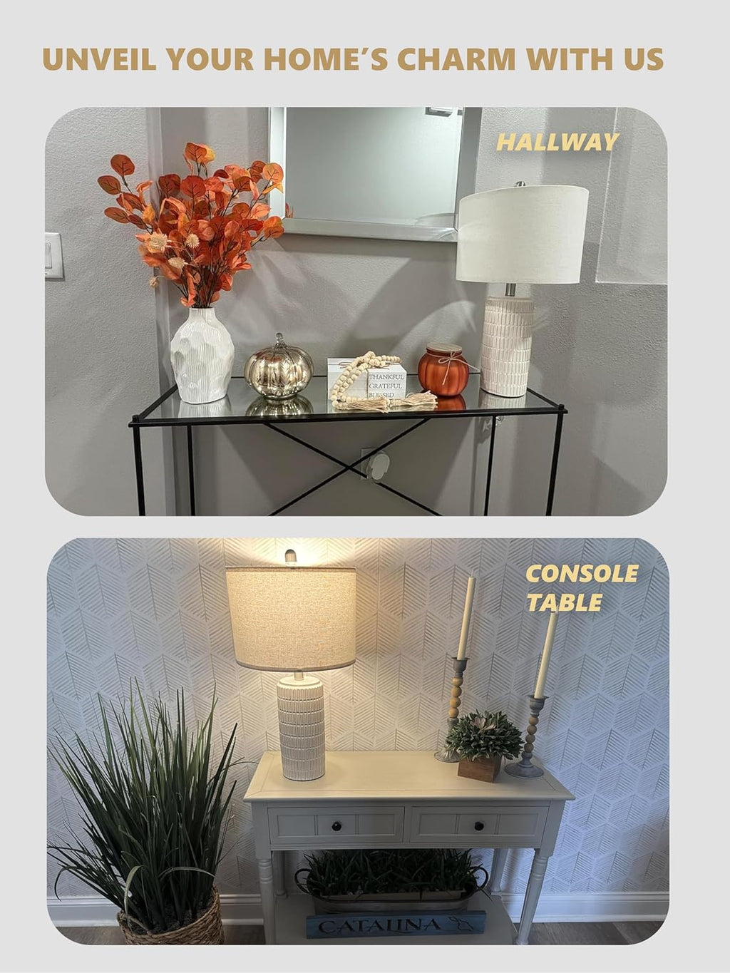 pokat 23'' bedside table lamp for bedroom nightstands shown in use