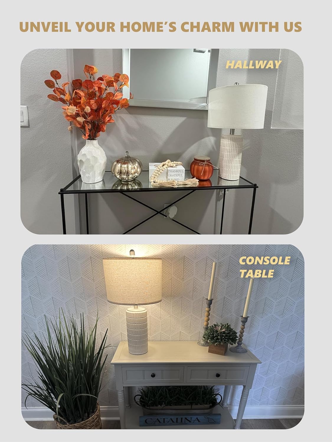 pokat 23'' bedside table lamp for bedroom nightstands shown in use