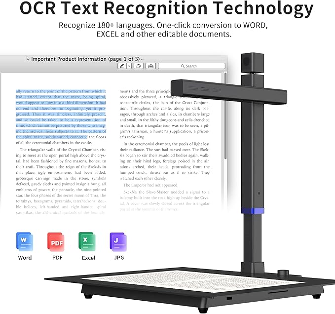 CZUR Shine Surface Pro Professional Document Scanner, 16MP Document Camera + - Image 3