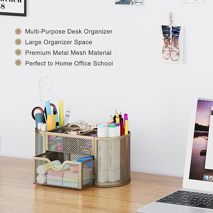 EasyPAG Mesh Pen Holder Desk Organizer - Image 2