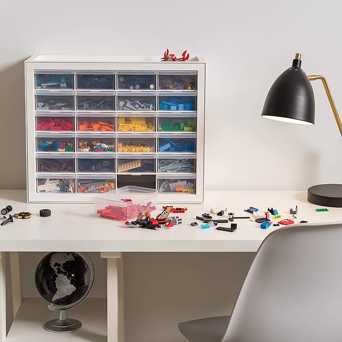 IRIS USA Plastic Drawer Storage Organizer, 24-Drawer Teacher Toolbox Bead Small - Image 2