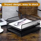 Magazine File Holder, 2 Pack Desk Organizer and Accessories, Metal Paper Tray - Image 5