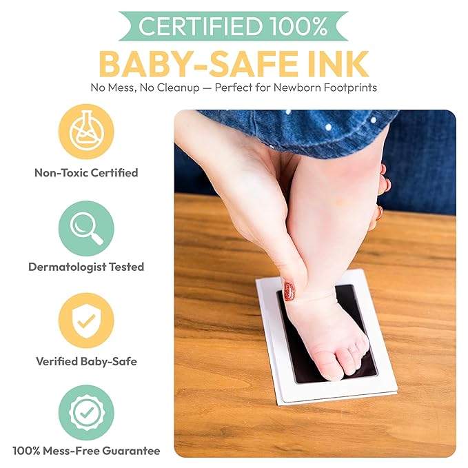 Large Clean Touch Ink Pad for Baby Handprints and Footprints – Inkless Infant - Image 3