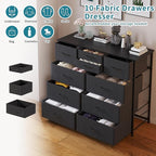 LUMTOK 10-Drawer Dresser, Fabric Storage Dressers - Image 4