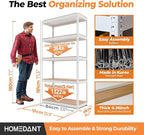 HOMEDANT 35.9" W 5 Tier Heavy Duty Garage Shelving Adjustable Metal Rack - Image 2