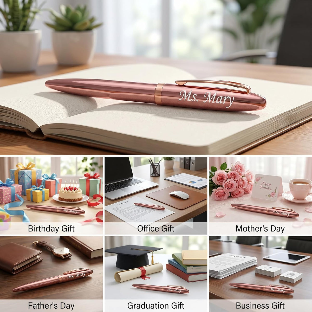 Ancolo Custom Fountain Pens-Engraved Personnal Name/Slogan/Gift for Office
