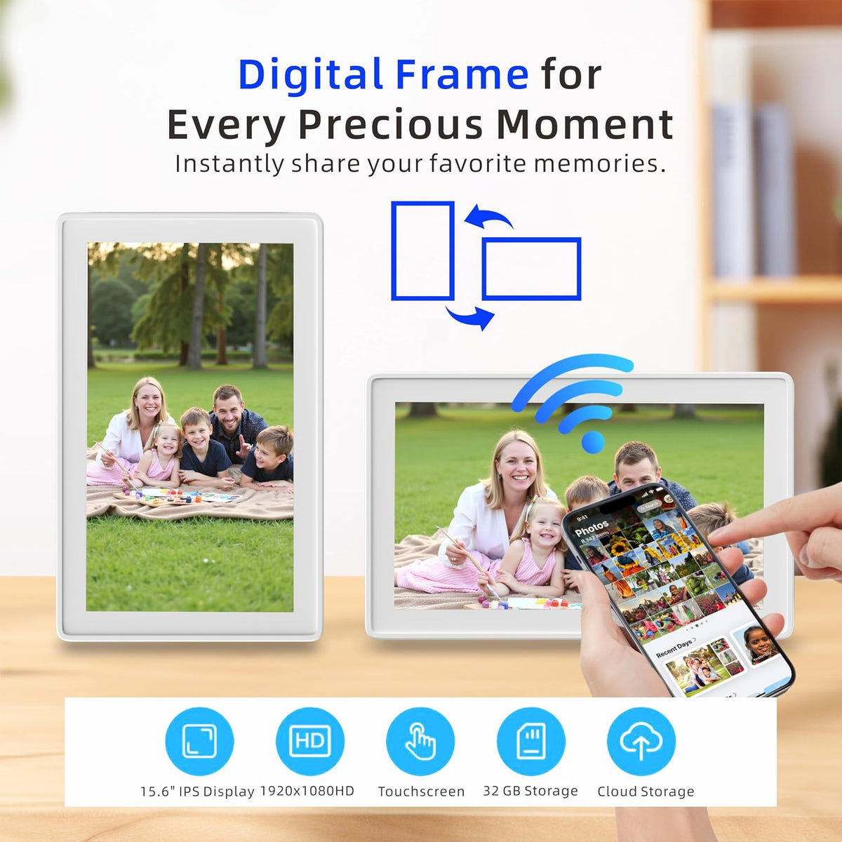 15.6 Inch Digital Family Calendar, All-in-One Smart Organizer with Photo Fram...