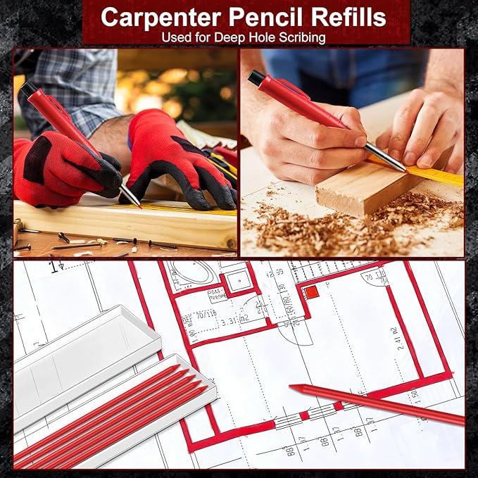 Zhehao 120 Pieces 2.8 mm Carpenter Pencils Lead Refills HB Refill - Image 7