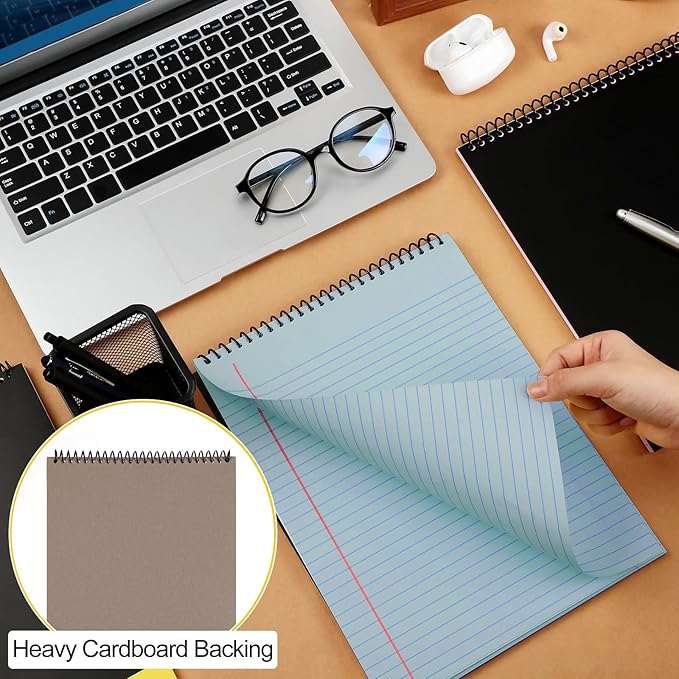 Resurhang 6 Pcs Legal Pad Top Spiral Bound Notebook 70 Sheets Double Sided - Image 5
