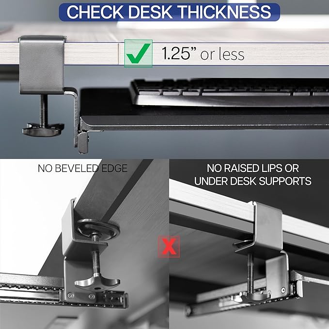 VIVO Large Keyboard Tray Under Desk Pull Out Platform - Image 5