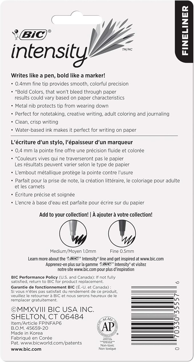 BIC Intensity Fineliner Marker Pen, Fine Point, Clean & Crisp Writing - Image 11