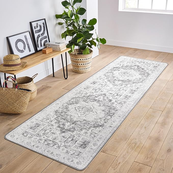 GENIMO 2x10 Runner Rugs for Hallway, Machine Washable Non Slip Vintage Rugs - Image 3