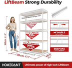 HOMEDANT 47.7" W 5 Tier Heavy Duty Garage Shelving Adjustable Metal Rack - Image 2