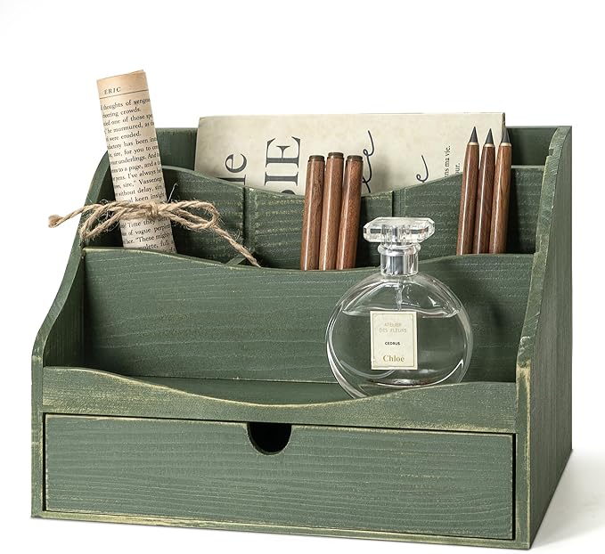 Rebee Vision Pine Wood Mail Organizer by REBEEVISION