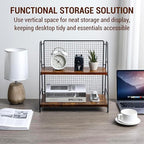 MyGift 2 Tier Premium Acacia Solid Wood Desk Shelf - Image 5