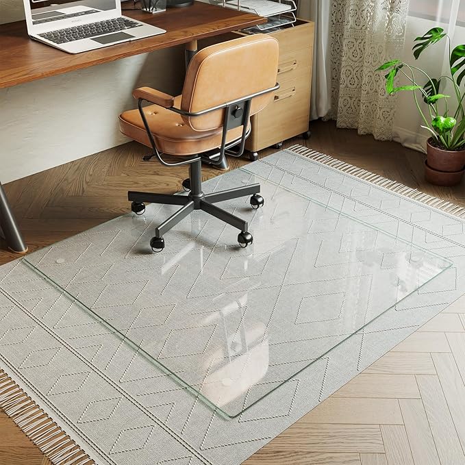 Koonmi Tempered Glass Chair Mat by KOONMI