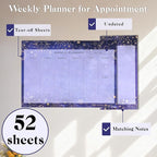 Undated Weekly Planner Notepad 10x7 To Do List Note Pad 52 Weekly Desk Planner - Image 2