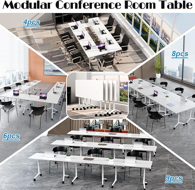 Conference Table Flip Top Mobile Conference Room Tables, Folding Conference - Image 5