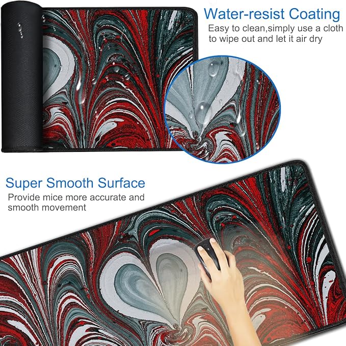 Gaming Mouse Pad, 31.5x15.7 inch Large Extended Computer Keyboard Mouse Mat - Image 3